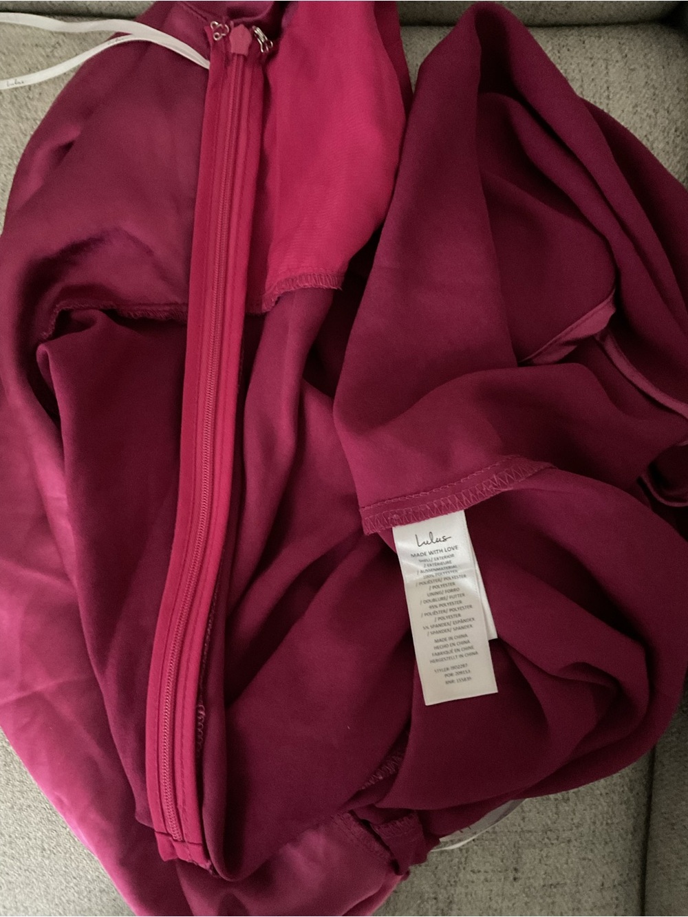 Lulus Incredible Love Magenta Satin Cowl Back V-Neck Midi Slip Dress XL - Picture 10 of 14